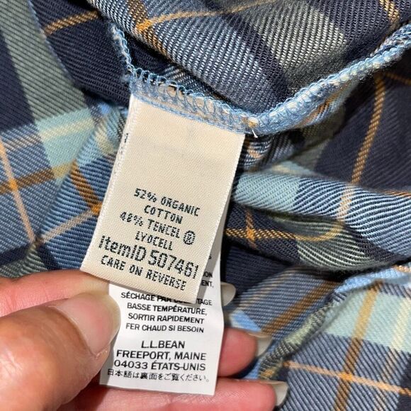 L.L.‎ Bean Womens Half Button Plaid Collared Long Sleeve Shirt Multicolor Medium - Picture 6 of 8